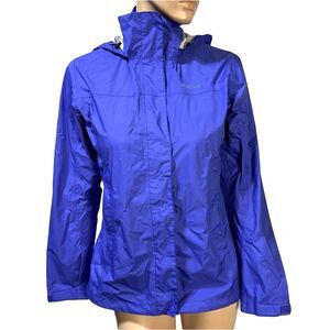 Marmot Women's Precip Eco Rain Jacket Purple Size M Packable Hood
